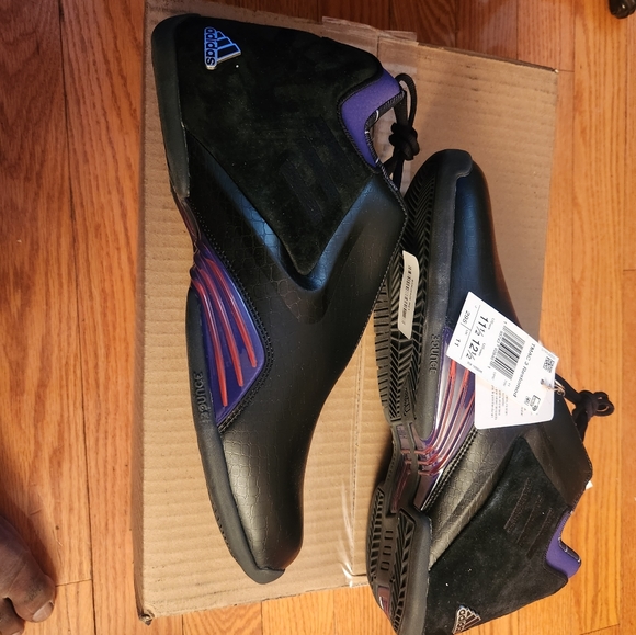 adidas TMAC 3 Restomod Raptors Black Purple Basketball Shos - Picture 3 of 5